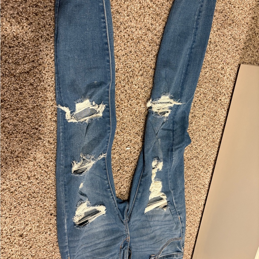American Eagle next lvl stretch Distressed Blue Jeans